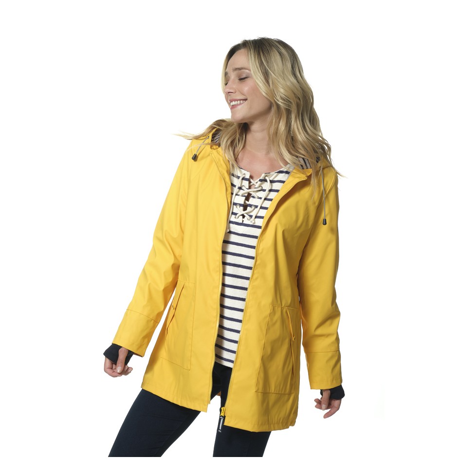 Chubasquero amarillo para mujer, chaqueta de lluvia amarilla