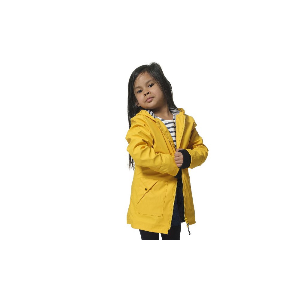 Chaqueta impermeable para niños y niñas, color amarillo