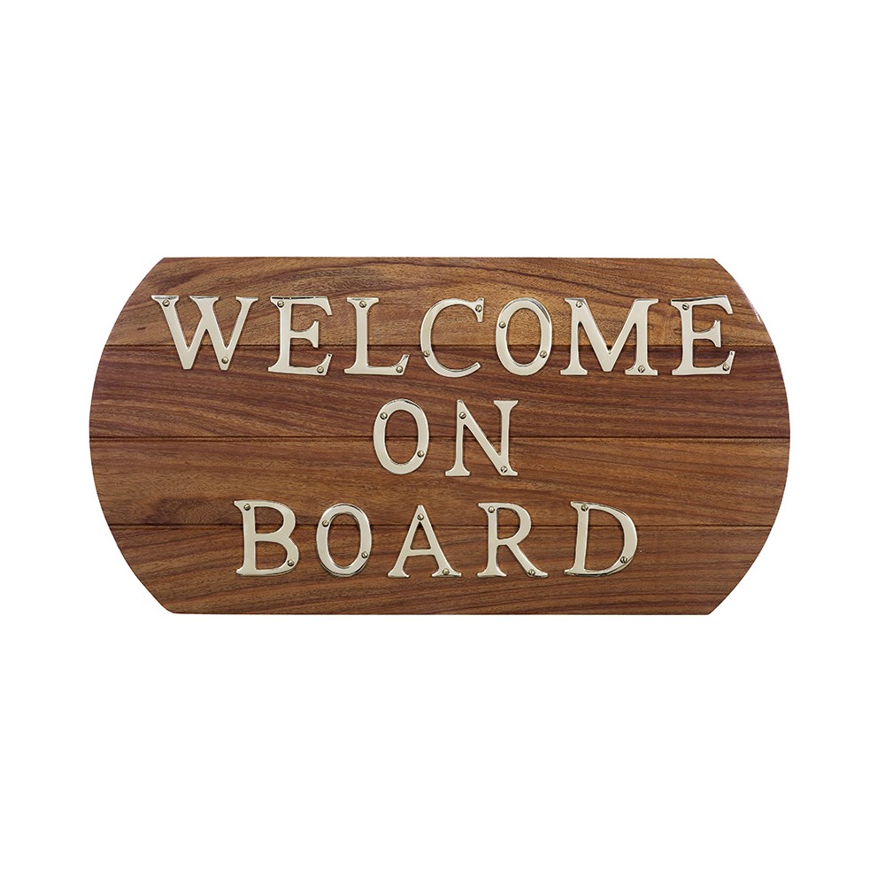 Brass WELCOME ABOARD Plaque Sign
