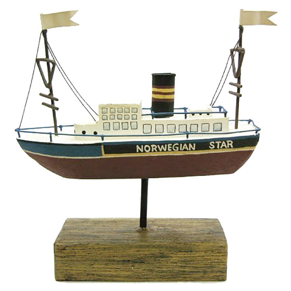 Barco pesquero. Maqueta en madera. Artesanal. Años 70