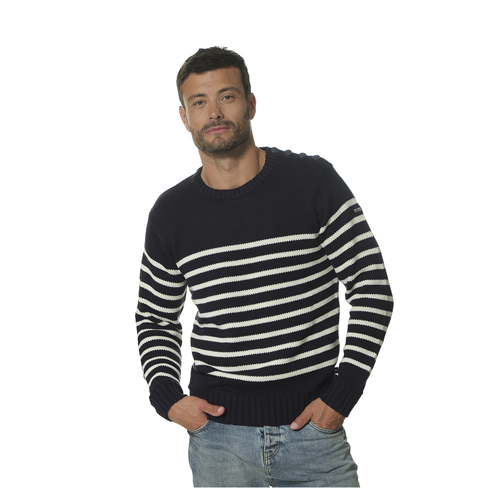 Jersey LA VESPITA 50563 marino rayas para hombre