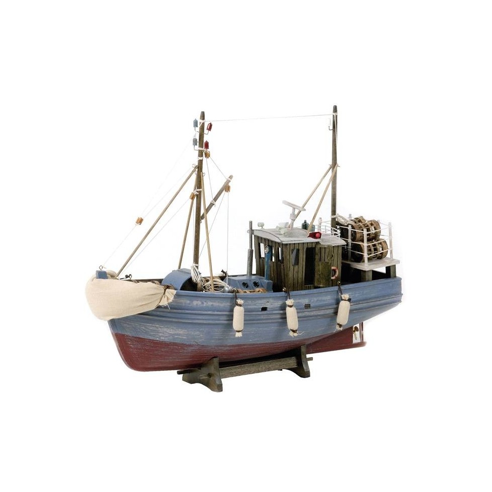 HIGHLY DETAILED Rustic Nautical Realistic Wood Model Fishing Boat